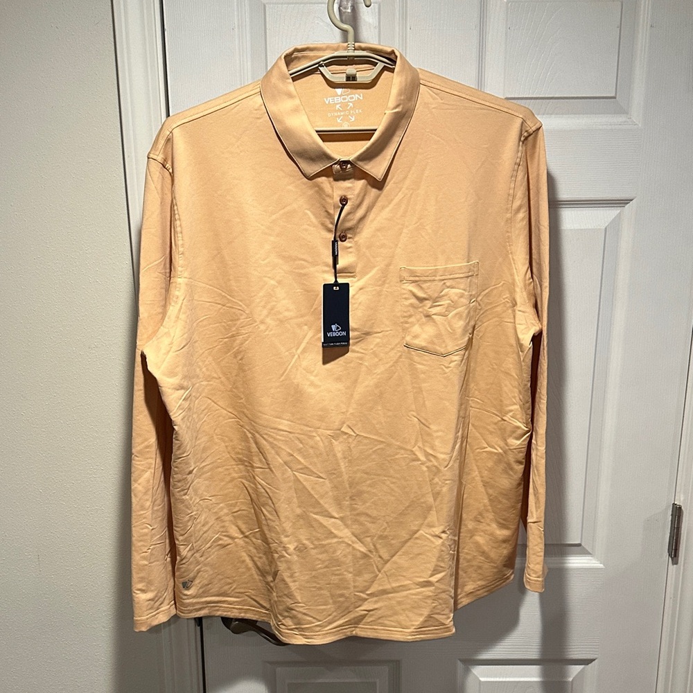 Veboon Mens Long Sleeve Polo Shirt size 3XL